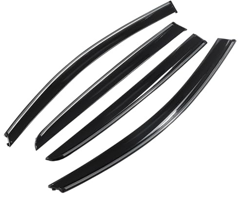 TUCKBOLD Fensterabweiser für VW Golf MK6 2008-2012 5-Türer Schrägheck Außenmontage Seitenscheiben Windabweiser Schwarz 1 Satz