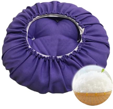 Sitzkissen Runde Durchmesser 30/35/45/55cm Rutschfestes Stuhlkissen Hockerkissen Mit Gummizug Für Esszimmerstühle Barhocker Bistro Rundes Kissen(Purple,35cm)