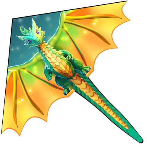 Xida Dragon Kites for Kids Ages 4-8, Kites for Adults, Easy to Fly Kite for Beginners, Boys & Girls, Durable and Quick Assembly, Perfect for Beach, Park, and Family Outdoor Activities