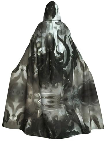 BROLEO Squid with knife and fork Prints Halloween Adult Hooded Cloak for Costume Parties and Theme Events