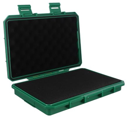 Eawfgtuw Tragbarer Sicherheitskoffer, Werkzeugkasten, mit schützendem Schaumstoff, stoßfester, versiegelter Aufbewahrungsbehälter, für Hardware-Werkzeuge, Kameras, Objektive, Outdoor-Fotografie (grün)