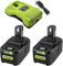 2 Stück 18Volt 8.0Ah Ersatzakku für Ryobi 18V Akku mit P117 Ladegerät, Kompatibel mit Ryobi RB18L50 RB18L40 RB18L25 RB18L15 RB18L13 P102 P103 P104 P105 P106 P107 P109 Akkugeräte