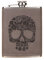 Fiaschetta portatile in acciaio inox 304 in pelle ecologica in poliuretano, per whisky, vino, alcol, vodka, bottiglia con imbuto, regalo con imbuto (grigio teschio)