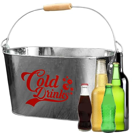 Eiskübel – Eiskübel mit Vintage-Druck, isolierte Eiswanne, Getränkewanne