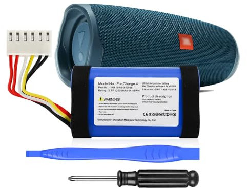 TQTHL 12000mAh Ersatzakku für JBL Charge 4, 4BLK, 4J, Charge 4BLUAM, (Nicht kompatibel mit Charge 4Q/Camo/Squad/Special Edition/Waterproof Edition/4+)