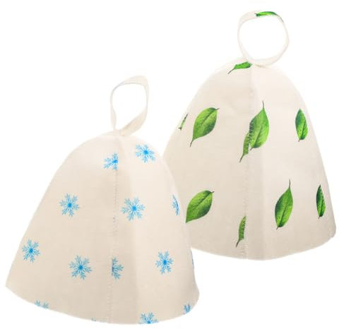 DINHEAROM 2 piezas Gorro de Sauna de Fieltro para Adultos Accesorios y Baño Protección Térmica y Diseño Elegante y Práctico