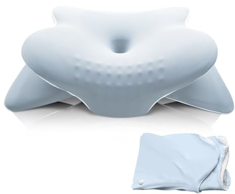 Nackenkissen Kopfkissen, Ergonomisches Nackenstützkissen OEKO-TEX zertifiziert hautfreundlich | Kissen Komfortables Schlafkissen aus Memory Foam für Seitenschläfer, Rückenschläfer (Ersatzkissenbezug)