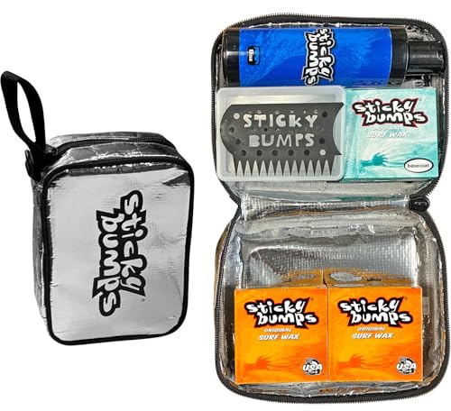 Sticky Bumps Surfboard Profi Wax Set XL - 2X Surf Grip Wachs 1x Base Coat 1x Waxbox mit Kamm 1 x Wax Remover Temperaturen Cold Cool Warm Tropical (Topical (ab 24°C))