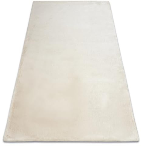 rugsx Teppich Bunny Plüschteppich in Kaninchenfell-Optik - weich & kuschelig für Wohnzimmer, Schlafzimmer & Ankleidezimmer, Elfenbein 200x290 cm