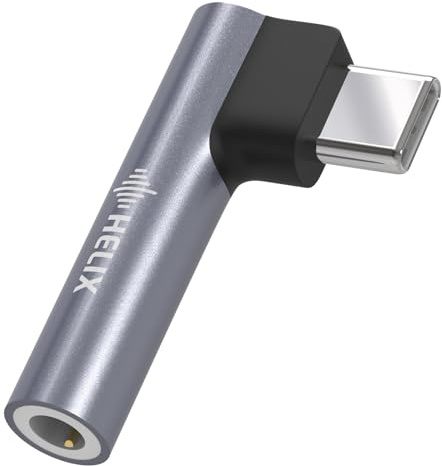 Helix Five USB-C to 3.5mm Audio Adapter – DAC Chip, 48kHz/16bit Decoding, Aluminium Alloy – Compatible with Android, iPad Pro, MacBook – Audiophile Headphone Dongle