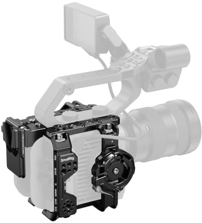 SMALLRIG Vertikal-Aufnahmekäfig-Kit für Sony FX6, V-Mount-Akkuhalterung, Seitengriffadapter, Integrierte Obere Griffhalterung, HawkLock NATO-Schiene - 5801