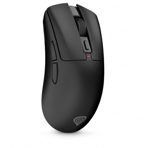 Genesis Zircon 880 Wireless Gaming Maus, 12000 DPI, 1000 Hz, Schwarz | Kabellose E-Sport Maus mit PAW3311 Sensor, 64 g, Glasskates, Kailh Optical, 6 Tasten, 2,4 GHz, Bluetooth und USB-C