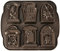 Nordic Ware Backform Tombstone Cakelet Pan Aluminium Braun, 28,7cm x 28,2cm, NW 91848