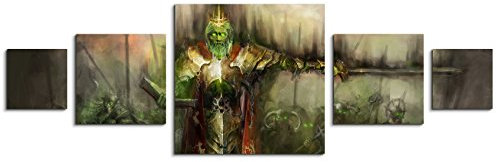 Wandbild 5 teilig 160x50cm - Gemälde vom Toten König und Seiner Armee