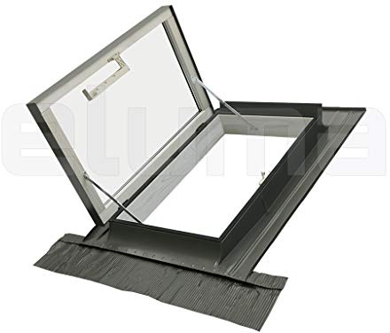 Lucernario - Finestra da tetto CLASSIC LIBRO | Finestra per uscita sul tetto | Vetro camera 4-9-4 | Apertura laterale | Made in Italy | Linea Vita | 78x98 Base x Altezza