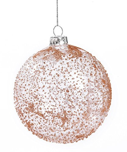 PABEN Set di 6 Pezzi Palla di Natale in Vetro graniglia Rossa, cm.10, by