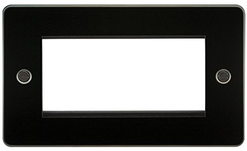 Knightsbridge FP4GGM Flat Plat Light Switch, 230 V, Gunmetal