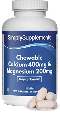 Calcium & Magnesium Chewable Tablets | Supports Bone Strength, Muscle Function & Energy | Tasty Tropical Flavour | Vegan Friendly | 120 Tablets = 4 Months’ Supply | GMP-Certified & UK-Made
