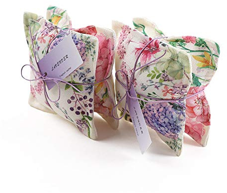 AUCUDA 4 Pack Lavender Sachet Bags for Drawers and Closets, Scented Packets
