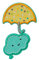 Mono-Quick Bügelbild Aufnäher Patch Applikation zum Aufbügeln Wolke mit Regenschirm 4,0 x 6,5 cm