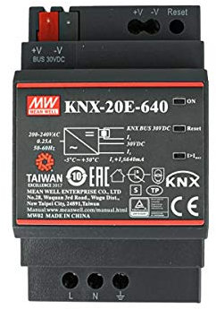 MeanWell KNX-20E-640 Fuente de alimentación KNX Konnex 30 V 640 mA 19,2 W para carril DIN