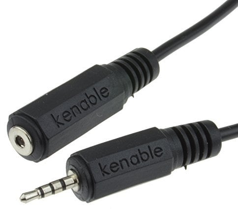 kenable 4 Pole 3 Bands 2.5mm Male to Female Jack Extension AV Cable Lead 0.5m