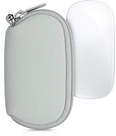 kwmobile Custodia Mouse Wireless Compatibile con Apple Magic Mouse 1/2 - Custodia Neoprene Mouse - Astuccio Porta Mouse PC Gaming Grigio Chiaro