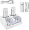 TechKen Wii Controller Charger, Estación de Carga para 2 Mandos de Wii y 2 Akkus Wii Wiimote Charging Station con 4 Baterías de 2800MAH (White)