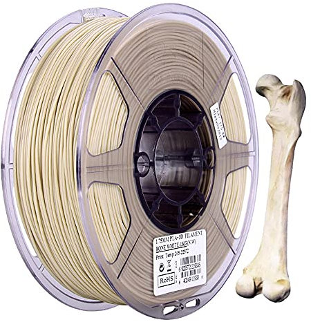 MSNJ 3D-Druckerfilament, PLA +, 1,75mm, Knochenweiß, 1kg, +/- 0,03mm Genauigkeit