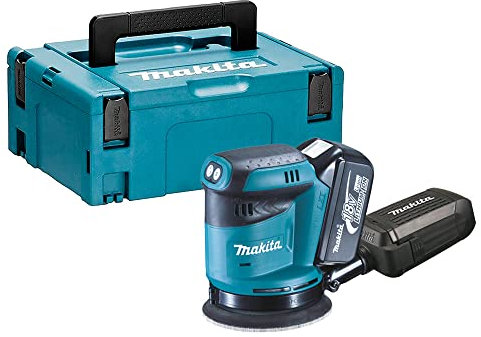 Makita Dbo180 g1J Exzenterschleifer Ø 125 mm 18 V Lxt + 1 Akku 18 V 6 Ah Li-Ion Bl1860B + Makpac Koffer