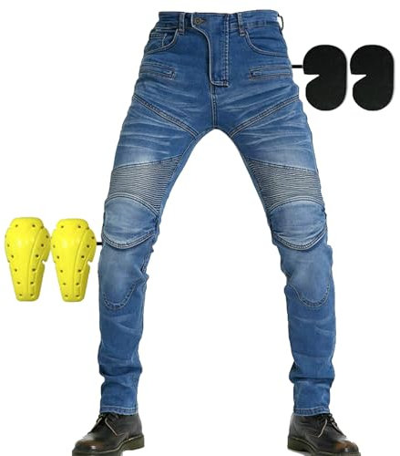 SHUOJIA Motorradjeans Für Männer Und Frauen, Motorradhosen Motorradjeans Sportliche Motorrad Hose Mit Protektoren Motorradhose (A3,XL)