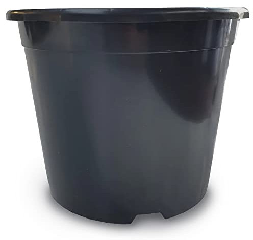 Gro Garden Products Round Black Plastic Plant Pots - 50 Pack of 15L Outdoor Plant Pots for Flower, Vegetables, or Plants - Large Garden Planters for Greenhouse - Planting Pots with Reinforced Rim
