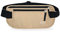 DAITET RFID-blockierender Geldgürtel für Männer und Frauen, schlanke Bauchtasche für Reisen, Laufen, verdeckte Taille für Reisepass, Handy, Bargeld (Schwarz/Beige), Schwarz/Beige, Schwarz/Beige, RFID