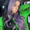 AFBeauty Half Purple and Black Lace Front Wig for Women Long Wavy 2T Color with Realistic Hairline Wig Synthetic Heat Resistant Fiber Drag Queen Cosplay Wigs