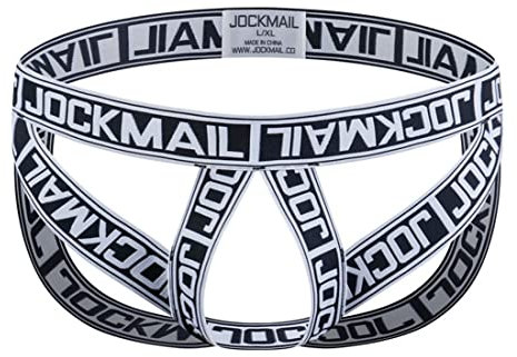 JOCKMAIL Herren Suspensorium Unterwäsche G-String Athletisch Befürworter Super Strecken Sport (as3, Alpha, s, m, Regular, Regular, Weiß)