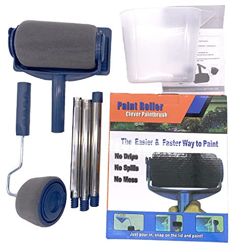 Paint Roller Set, Paint Rollers and Trays Sets, Roller Sets for Painting with Extension Pole, Microfiber Roller Cover for Painting Walls, Ceiling, Doors, Trim