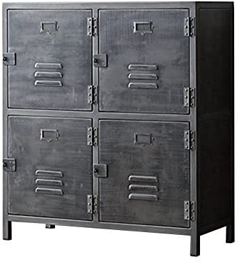 Aufbewahrungsschrank Retro industrieller Lagerschrank mit 4 Türen, kreatives Metallschließfach for Küchenrestaurant, vertikales Schließfach for Fitnessstudios (Size : 80x35x90cm)