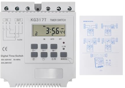 Relais Temporisé 380V 25A Triphasé Haute Performance Horloge Programmable Verrouillage Automatique Minuterie