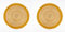 2 pz Tovaglietta Americana Rotonda in Juta, 2x Sottopiatto Tondo in Vimini Intrecciato Ø38 cm con Bordo Colorato Giallo