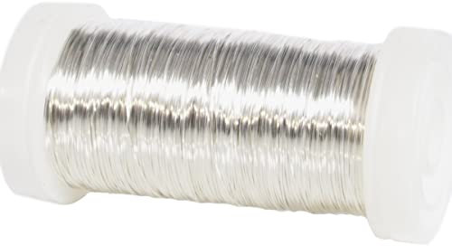 Decolackdraht 160m // Ø 0,3mm // 100g // Dekodraht Basteldraht Bindedraht Blumendraht // für Blumengestecke Dekokränze und ideal zum Basteln (Silber) Floristik Handwerk Bastelarbeiten