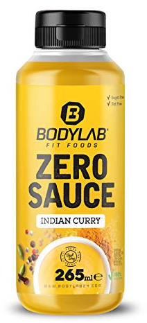 Bodylab24 ZERO Sauce, Indian Curry, 265 ml | Kalorienarm, nur 3–9 kcal je 15-g-Portion, fett- und zuckerreduziert, ideal für süße und herzhafte Speisen