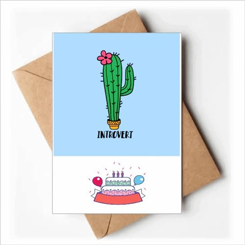 Introvertierter Kaktus Art Deco Fashion Happy Birthday Grußkarten Umschläge Blanko