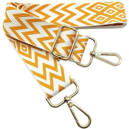 Verstellbarer Schultergurt Tasche mandarinengelb, Taschengurte zum Wechseln, Taschengurt Breit mit Karabiner Gold, 80-130 cm Tragegurt Tasche für Damen Schulterriemen, Moderne Handtasche, 3.8cm, 711