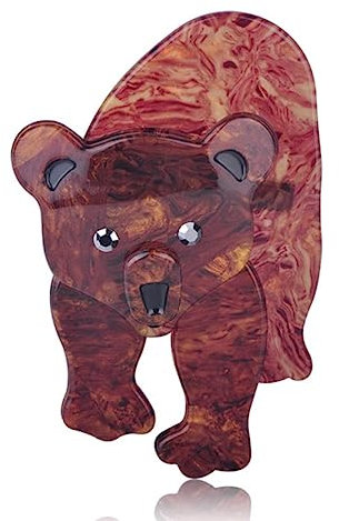 Broches d’ours polaire réalistes pour femmes Blanc Couleur Acrylique Broche Animal Broche Pins Sac Chemise Accessoires Grande Taille Club Badge
