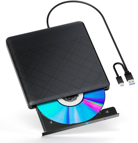 POTVMOSL External Compatible with Bluray Drives Read/Write Portable Compatible with Blu ray Burner USB 3.0 Type-C/Windows 7-11 Mac OS Laptop Compatible with Read BD DVD CD