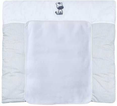 Baby Delux Wickelauflage 75x70 cm weiche Wickelunterlage Wickeltischauflage mit Frotteeauflage wasserdicht waschbar (Zebra gestreift)