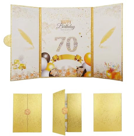 Morjakey Geburtstagskarte 70 jahre Mann Frau, Geschenk 70 Geburtstag Frau Männer Deko, Gästebuch 70 Geburtstag Geburtstagsgeschenk für Frauen Männer