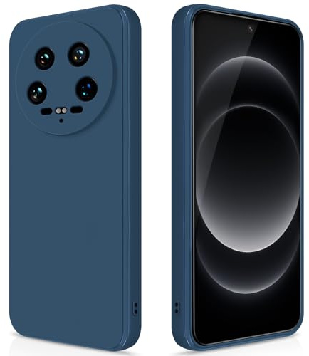 GiiYoon Cover per Xiaomi 14 Ultra Custodia in Silicone, Custodia Antiurto Case Sottile in Silicone TPU con Strato Interno in Fibra e Protezione della Fotocamera, Blu