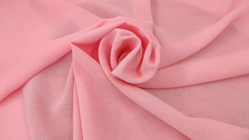 Stoff-Kollektion - Chiffon Stoff Meterware aus Polyester - Feinfaseriger Chiffonstoff, leuchtende Farben & 150cm breit – Ideal zum Nähen, für Bekleidung, als Dekostoff etc. - Rosa