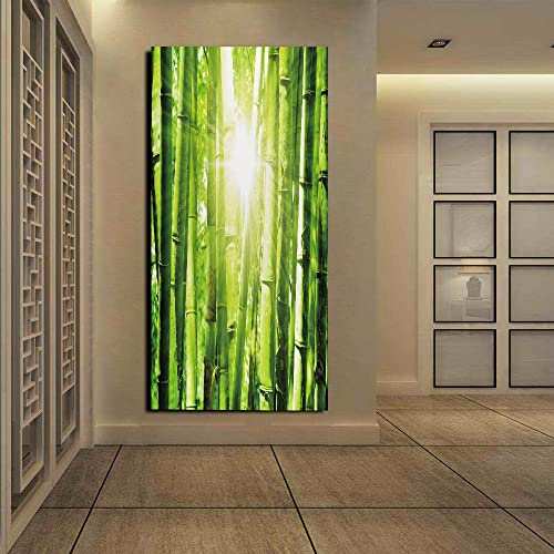 Türtapete Selbstklebend Grüner Bambus Print Türfolie Selbstklebend PVC Türaufkleber Abnehmbar Türposter Abziehen und Aufkleben Türtapete Wasserdichte Tür Folie Selbstklebend 95x215cm